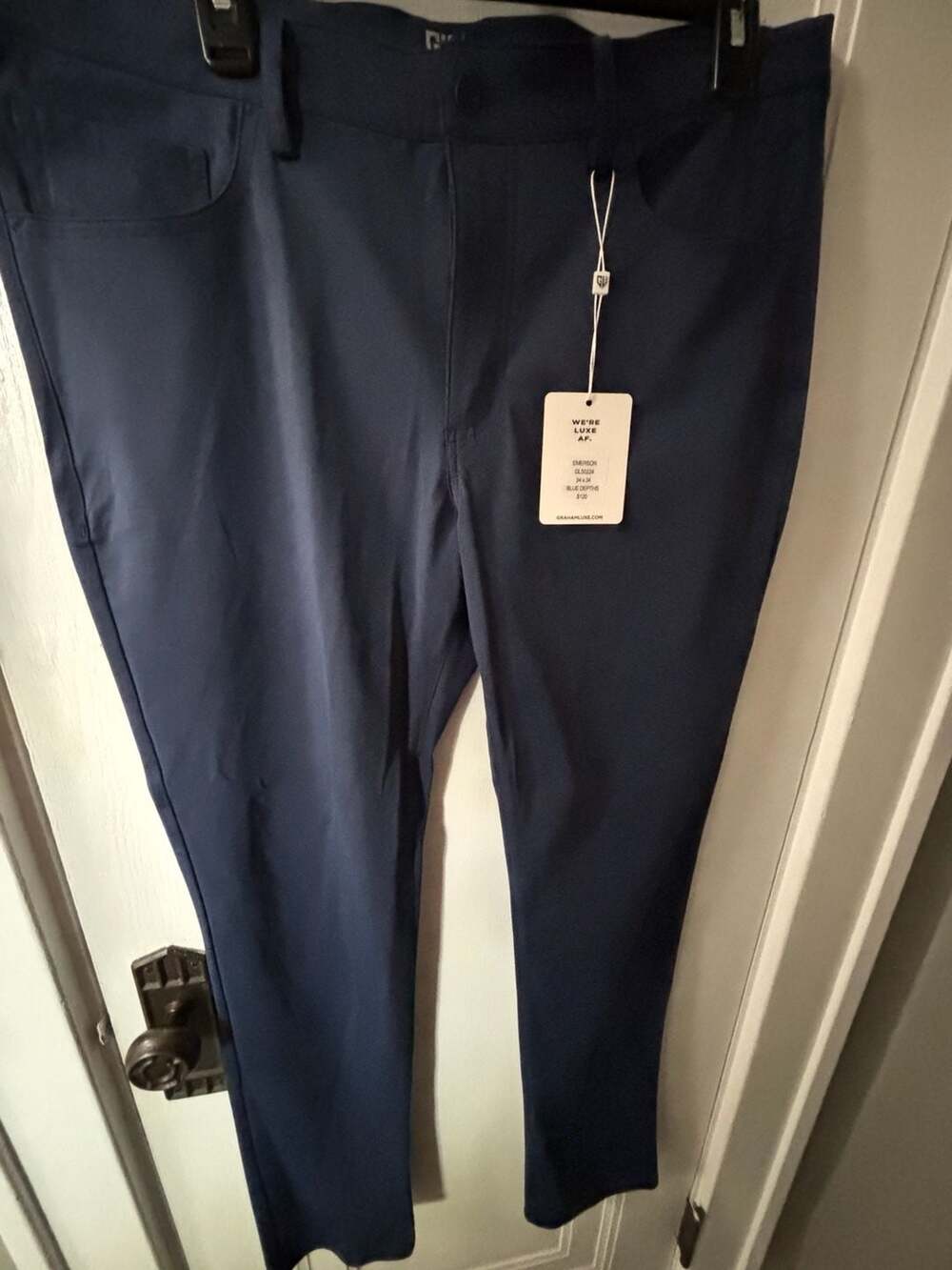 Graham Luxe Emerson Performance Golf Pants Blue Depths 34x34